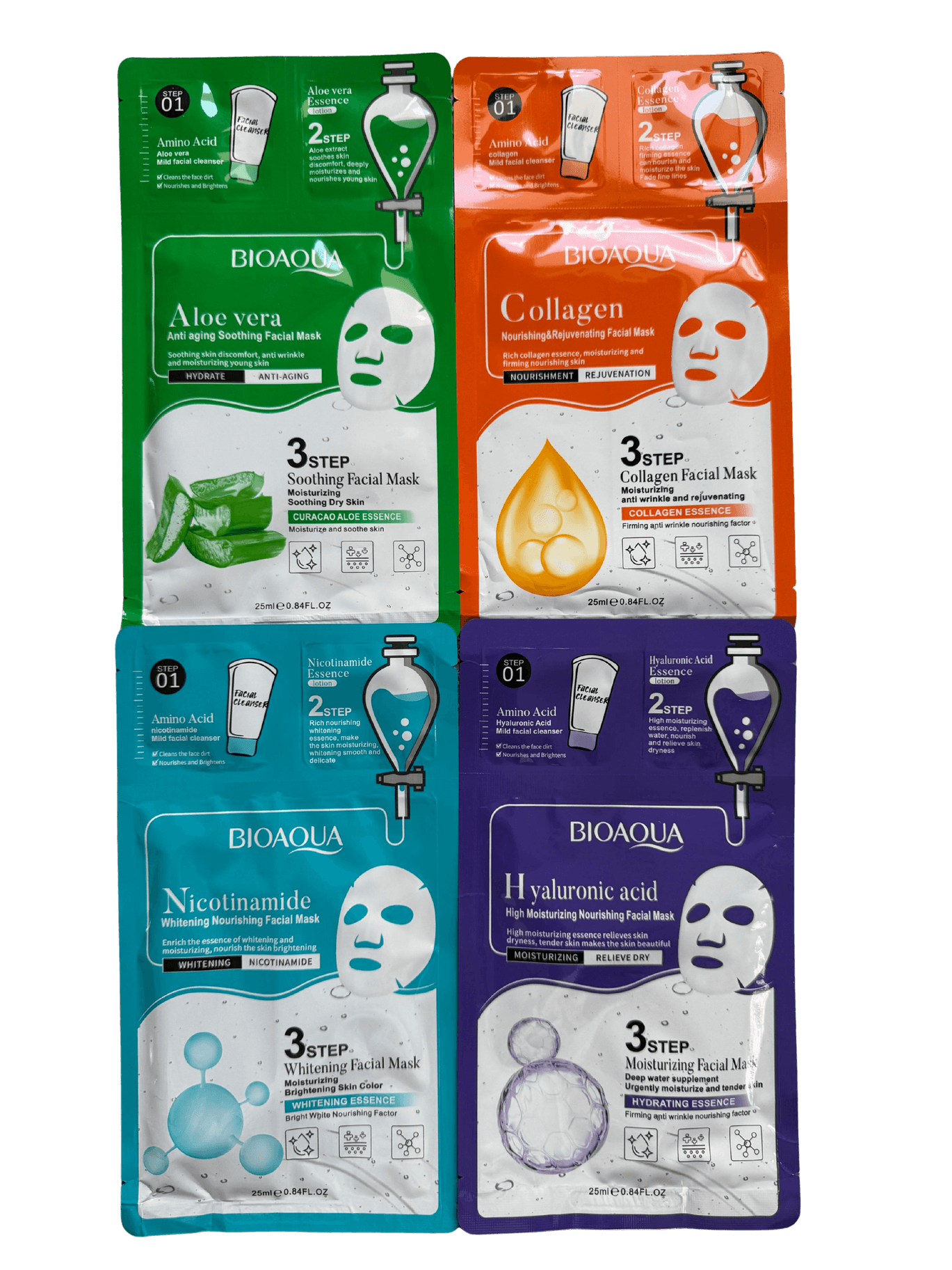 4e454165-5ac1-4713-b52d-7b90fda893e5 Bioaqua 3-Step Facial Mask Series