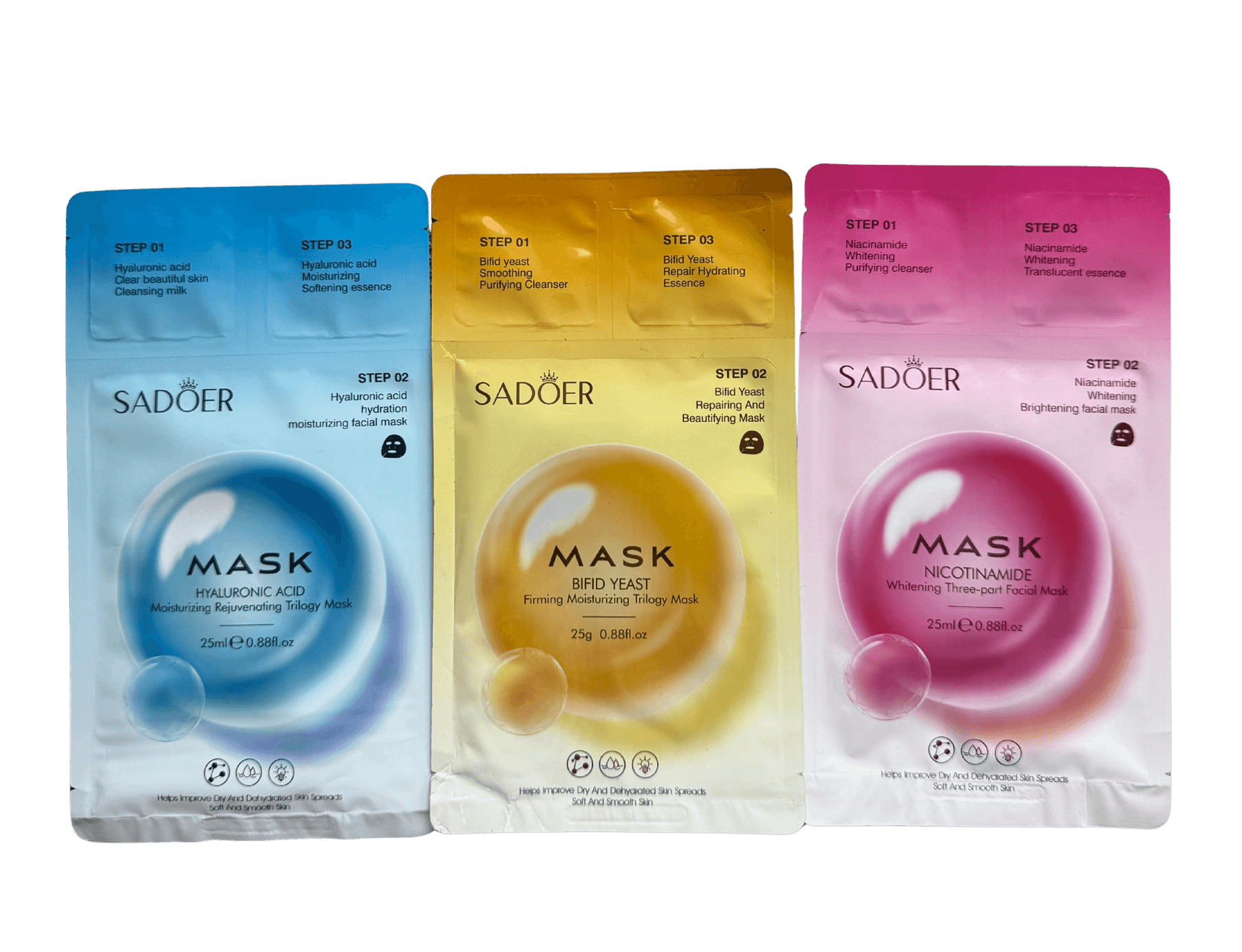 67cf4356-8055-457d-bfc7-a8e334f2a24c SADOER 3-Step Trilogy Facial Mask Collection