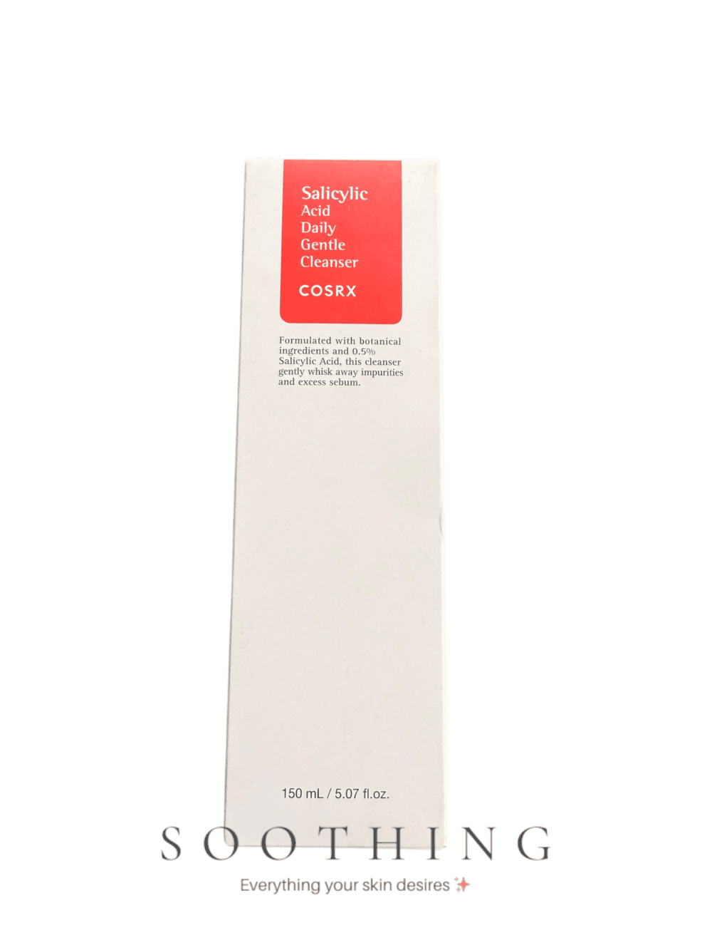 COSRX Salicylic Acid Daily Gentle Cleanser 150ml box with 0.5% BHA botanical ingredients COSRX Salicylic Acid Daily Gentle Cleanser 150ml | 0.5% BHA Exfoliating Face Wash | Korean Acne Treatment Cleanser - Image 1