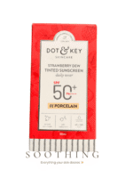 Dot & Key Strawberry Dew Tinted Sunscreen SPF 50+ PA++++ | Shade 01 Porcelain | Niacinamide Natural Satin Finish 50ml