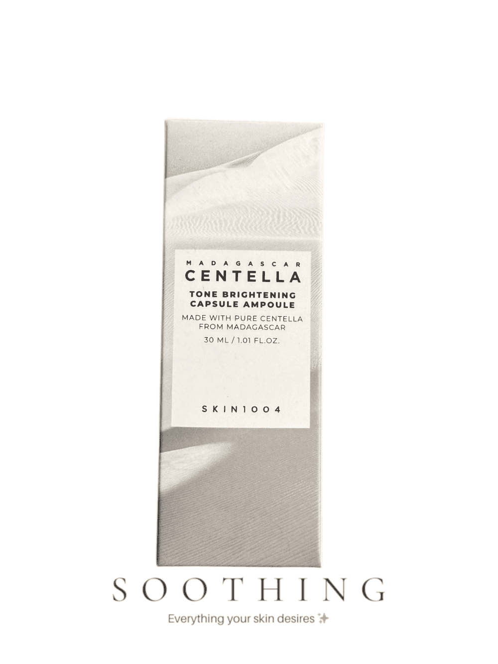 SKIN1004 Madagascar Centella Tone Brightening Capsule Ampoule 30ml box with desert landscape SKIN1004 Madagascar Centella Tone Brightening Capsule Ampoule 30ml | Niacinamide + Madecassoside Beads | Dark Spot Treatment - Image 1