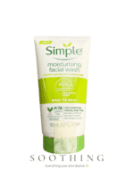 Simple Moisturising Facial Wash 150ml | Hydrating Cleanser with Vitamin B5+E & Pro Amino Acids | Soap-Free for All Skin Types