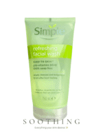 Simple Refreshing Facial Wash 150ml | Gentle Daily Cleanser with Pro-Vitamins B5+E | Soap-Free for Sensitive Skin